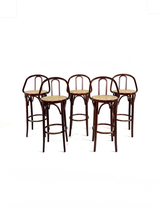 5x vintage webbing bar stool, Thonet ‘60s style