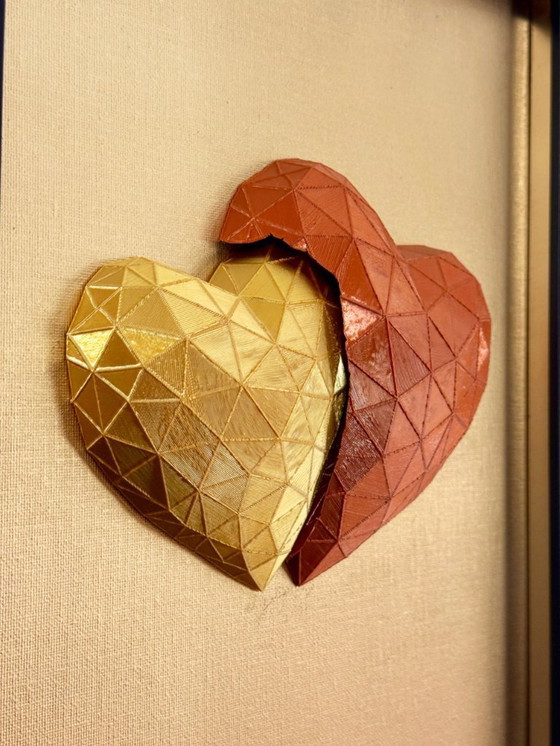 Image 1 of Geometric Heart Wall Art | 3D Printed PLA Sculpture