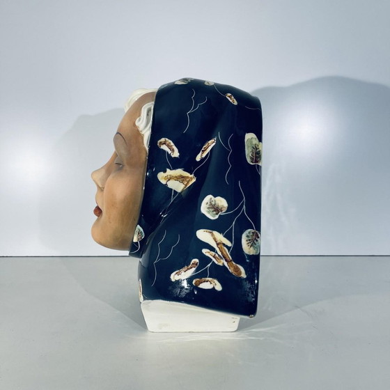 Triart Bassano Buste Visage de Femme avec Voile Sculptures, 1940 – Ceramic, Art Deco (photo 6 of 15)