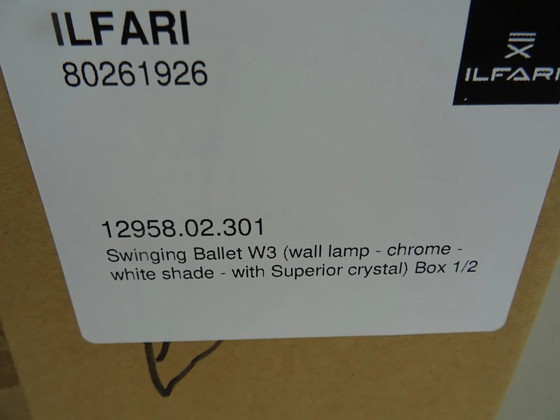 Image 1 of ILFARI Swinging Ballet W3 Wall Light Chrome Superior Crystal Square Modern