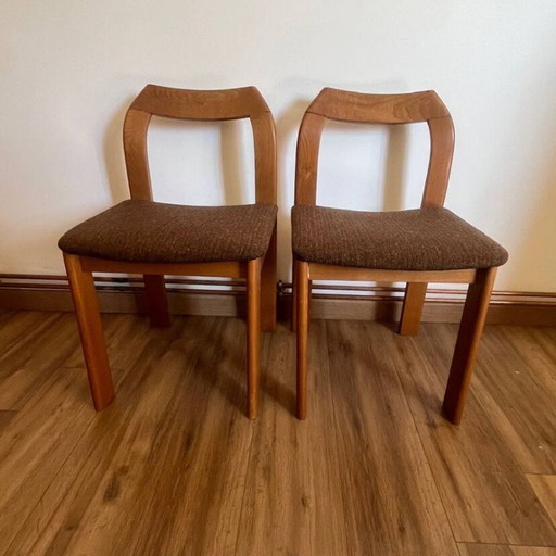2 wooden chairs