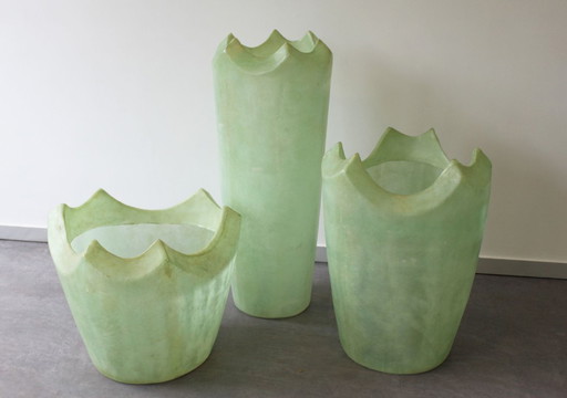 Page 1 Set of 3 giant sculptural vases – Fiberglass – Unique piece