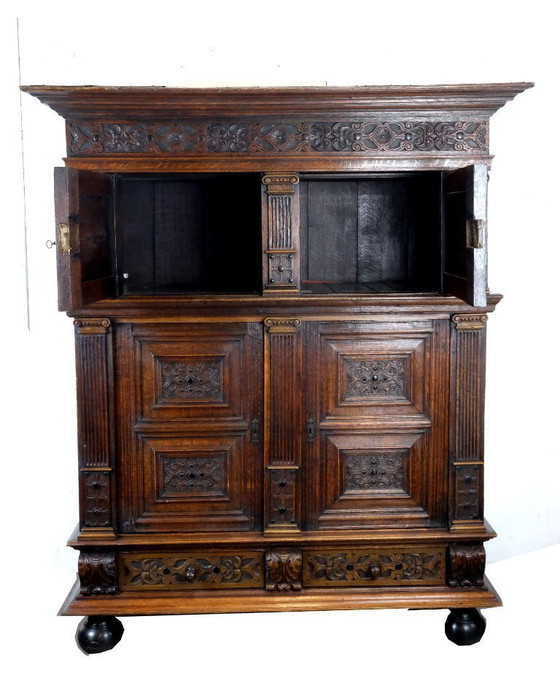 Image 1 of 17th century Dutch pilaster cabinet.