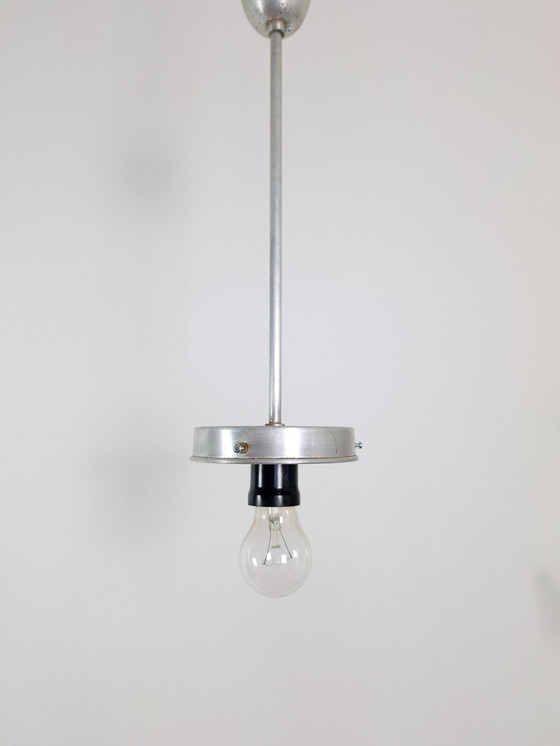 Image 1 of Lampe pendante vintage Globe Opaline, plafonnier de style Bauhaus