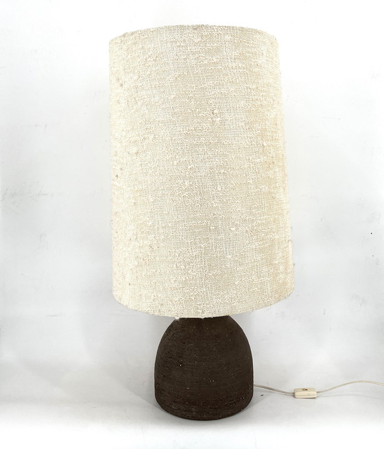 Image 1 of Large 1960s Ceramic Table Lamp or Floor Lamp with Original Fabric Shade from Krösselbach