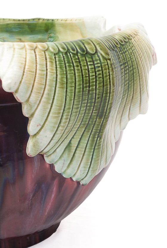 Image 1 of Zeer grote Art Nouveau majolica plantenbak