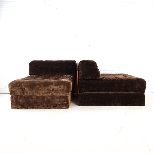 2x vintage slaapfauteuil