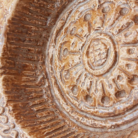 Image 1 of Cenicero de cerámica marrón texturizada de los años 70 de Aleluia