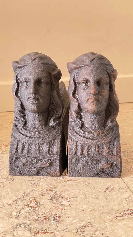 Image 1 of Vintage gietijzeren haardhonden