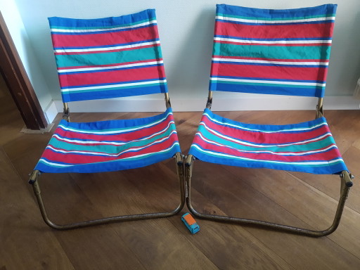 Ensemble de chaises de camping françaises Lafuma des années 60-70