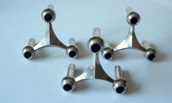 3 Design Kerzenleuchter von Stoffi Nagel für BMF, Nagel & Stoffi, Kerzenhalter, Silber, Vintage (Foto 5 von 6)