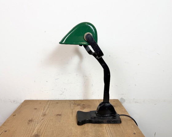 Image 1 of Lampada da tavolo vintage in smalto verde, anni '30