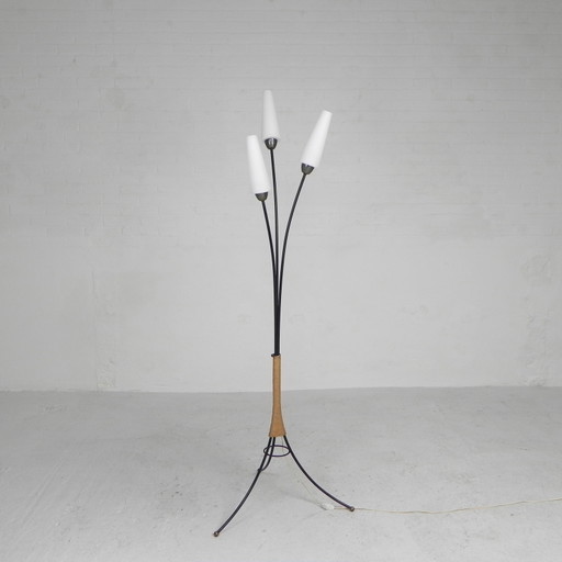 Lampe sur pied sprite avec 3 calices en verre