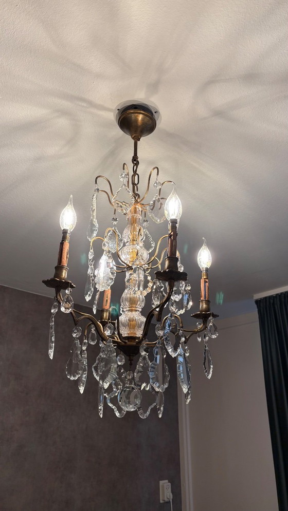 Lampadario antico in cristallo – Illuminazione, Ottone (photo 4 of 10)