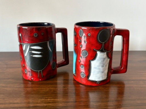 Italienische San-Marino-Becher aus den 1950er Jahren, Fantoni-Stil