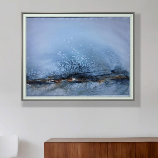 La première neige tombe, Aquarel et une combinaison de techniques sur du papier aquarelle de 300 grammes.