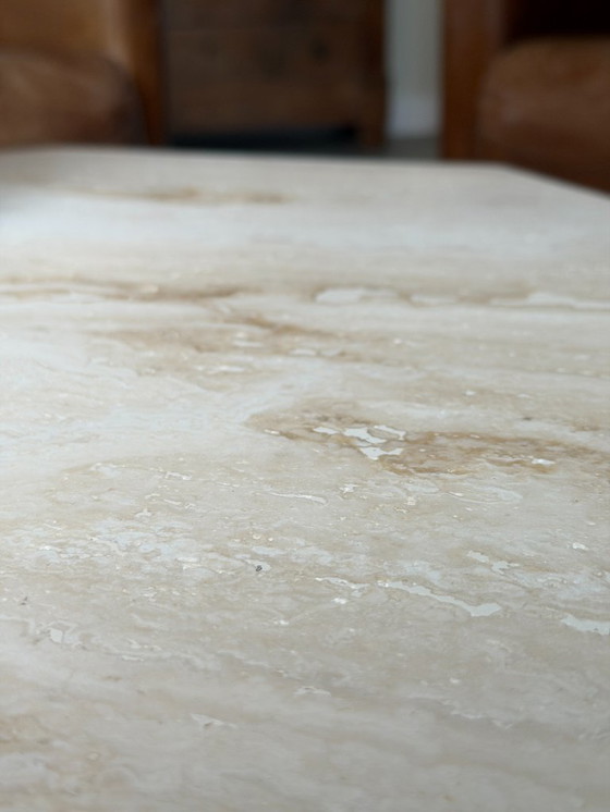 Image 1 of Vintage Octagonal Travertine Coffee Table – Mid-Century Italian Style – 1970s