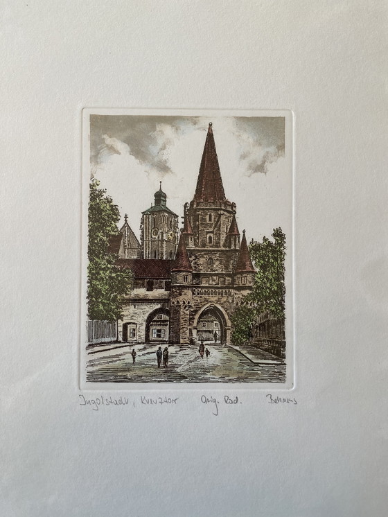Image 1 of Gravure originale Behrens Ingolstadt Kreuztor