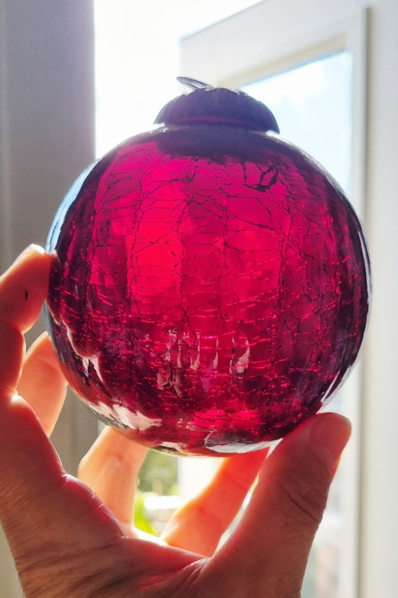 Vintage crackled glass Christmas ornament set of 2, Decorative Objects, Metal, Purple (photo 14 of 15)