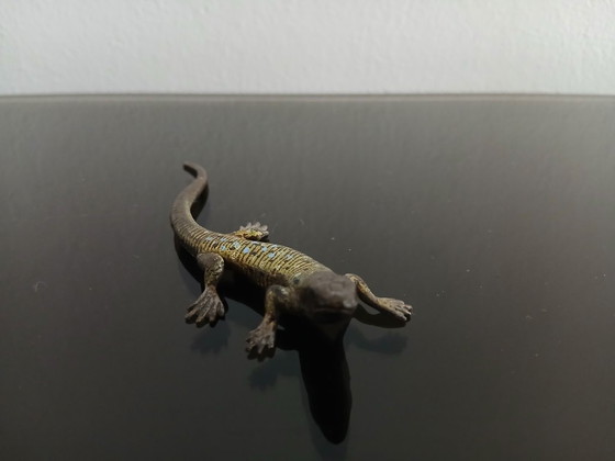 Image 1 of Franz Xavier Bergmann (1861-19360), bronzen salamander