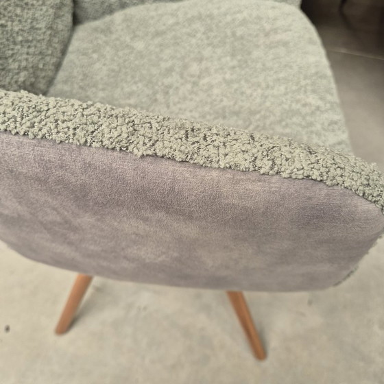 Image 1 of Dining chair Mood#99 M1112 Mobitec bicolor fabric boucle mint green
