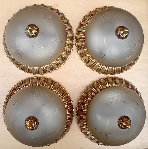 Art Deco Plafonnières, Set van 4