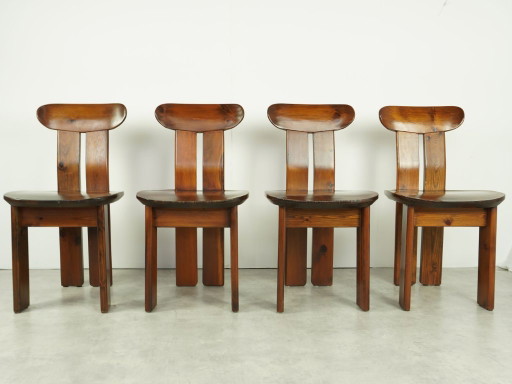 4x vintage eetkamerstoelen