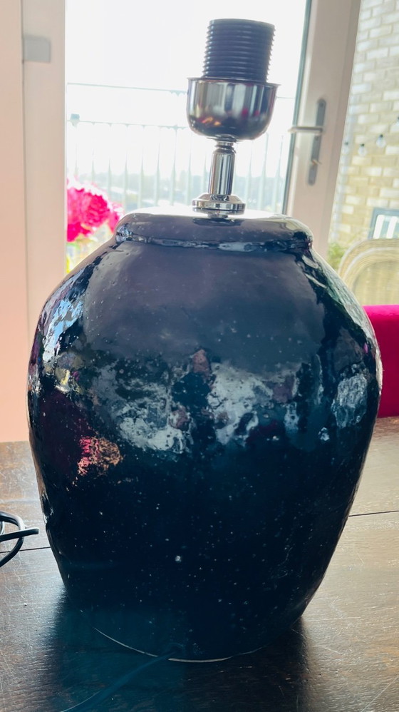 Image 1 of Lampvoet Diep Donkerblauw, Keramiek