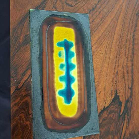 Image 1 of Tavolino da caffè Mid-Century Modern con intarsi in ceramica: un raro pezzo di design degli anni '60 e '70