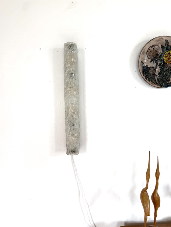 Lampada da parete vintage in vetro effetto ghiaccio, Hillebrand '70 – Applique, Glass, Metal (photo 5 of 15)