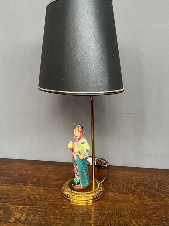 Lampe de table. Porcelaine, peinte à la main. – Bronze (photo 5 of 6)