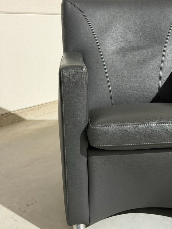 Poltrona Leolux Dolcinea - pelle grigia - come nuova, Poltrone, Metallo, Grigio, Modern (foto 8 di 8)