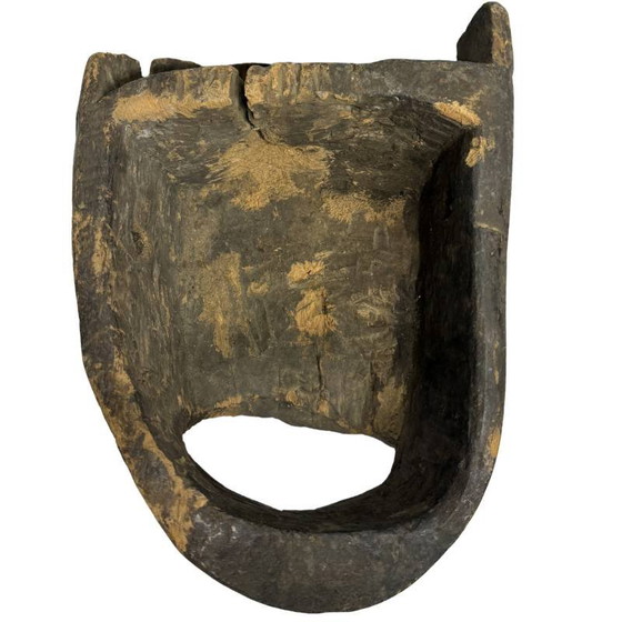 Antieke Afrikaanse houten masker wanddecoratie met open mond en rituele uitstraling – Beeldhouwkunst, Wood (photo 2 of 6)