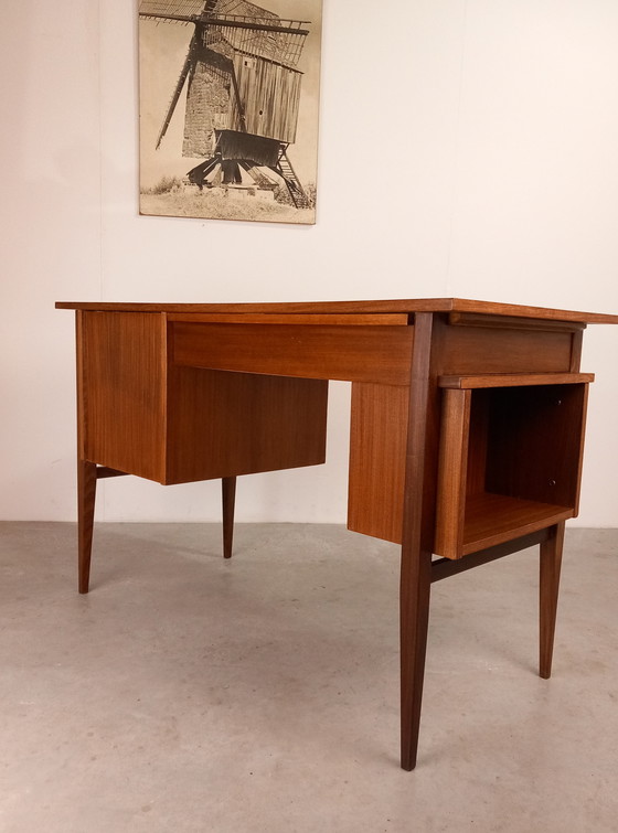 Image 1 of Danish teak desk | Vintage 1960s restored