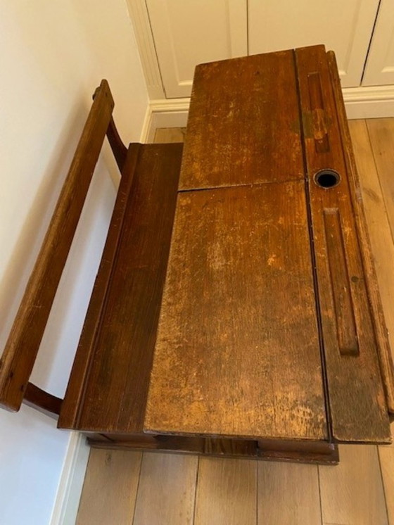 Image 1 of pupitre d'écolier ancien