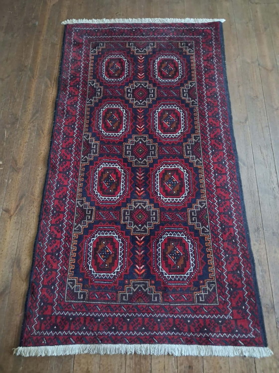 Tapis Persan Beloutch fait main 200×108cm, Coton, Laine, Multicolore (photo 15 sur 15)