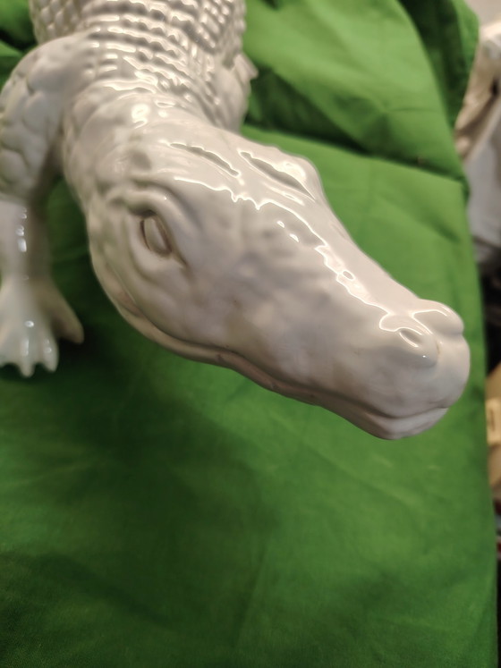 Image 1 of Rare "Caïman", rare matte white porcelain - Art Deco