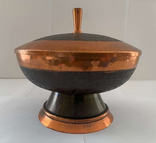 Hans Przyrembel Scatola con coperchio Bomboniera Marianne Brandt Alfred Lipovec Bauhaus Rame