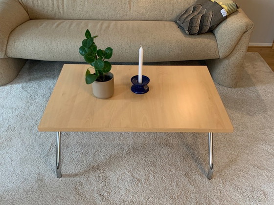 Image 1 of Salontafel hout chroom mid-century modern