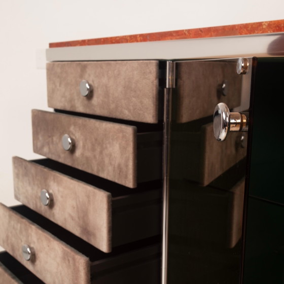 Credenza Astro in marmo e pelle di Guido Faleschini per i4 Mariani 1979 – Credenze, Marble, Glass (photo 12 of 20)