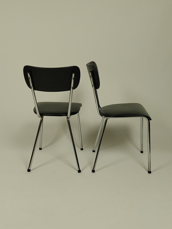 Image 1 of 4 x Vintage Chairs in Skai Leather, 1960s