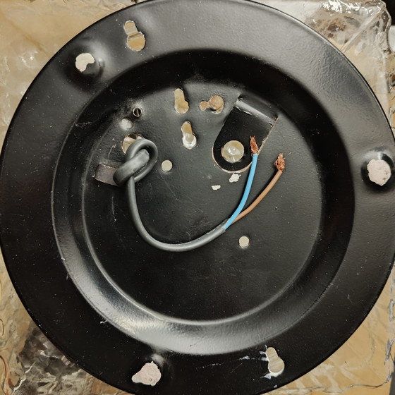 Image 1 of Lampada da soffitto/parete vintage anni '70 in vetro ghiaccio – Brutalismo ed era spaziale