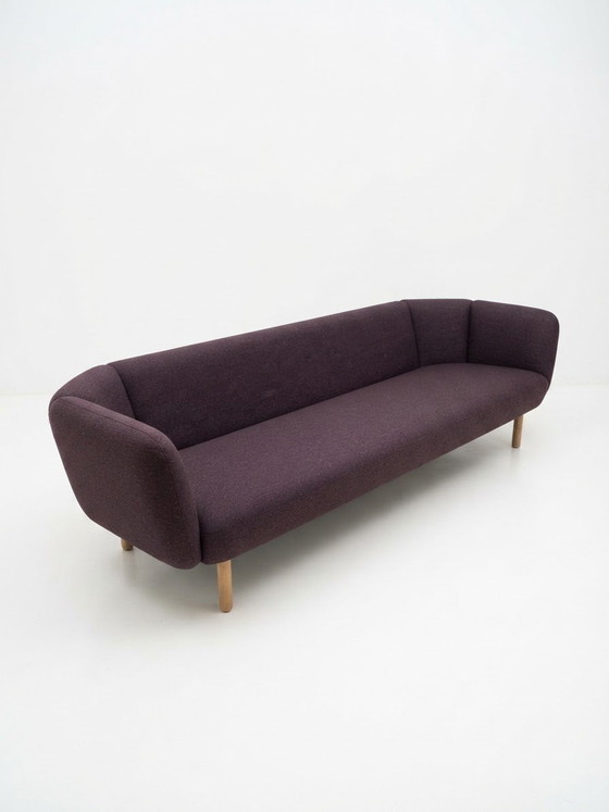 Artifort Bras Three-Seater Sofa Newly Upholstered Aubergine Purple – 3-5 seaters, Textile, Wood (photo 2 of 6)