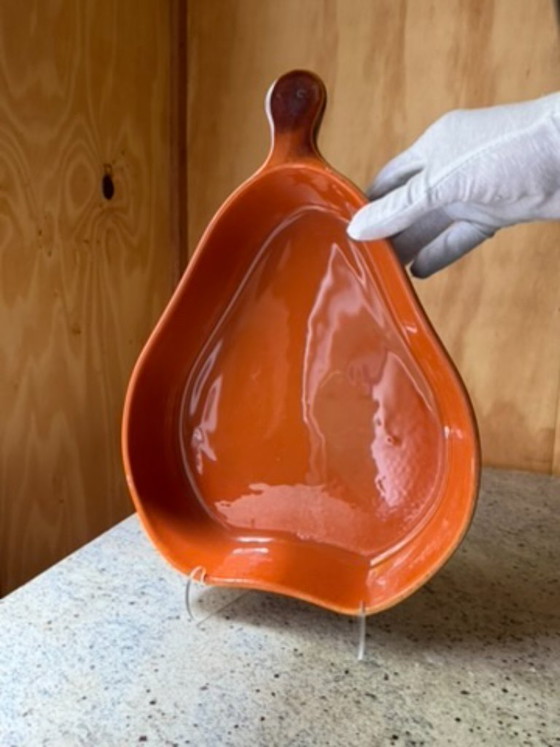 Vintage BCI Bretagne France Pear Shaped Baking Dish - Burnt Orange Glazed Ceramic - French Country Kitchen (photo 17 of 19)