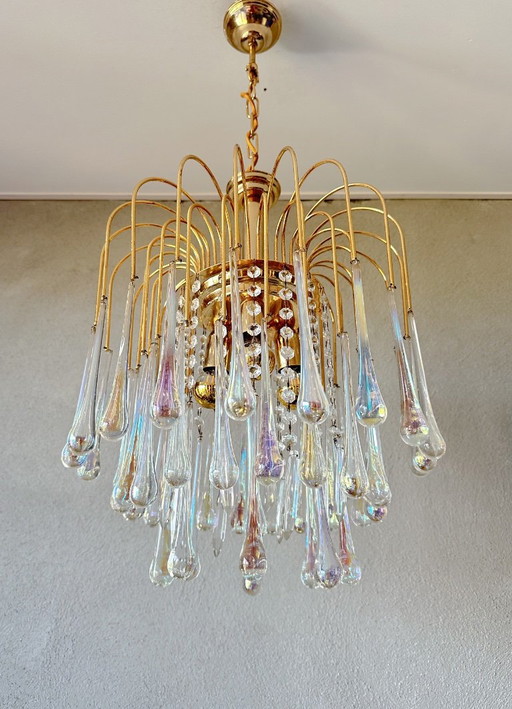 Lustre Goutte Iridescent Vintage – kroonluchters, Glass, Metal (photo 2 of 13)