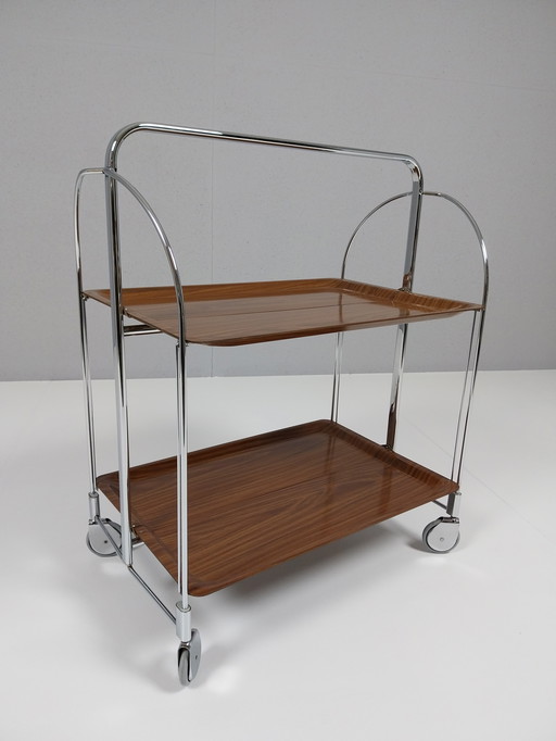 Chariot de service pliant vintage de Bremshey & Co, années 1970