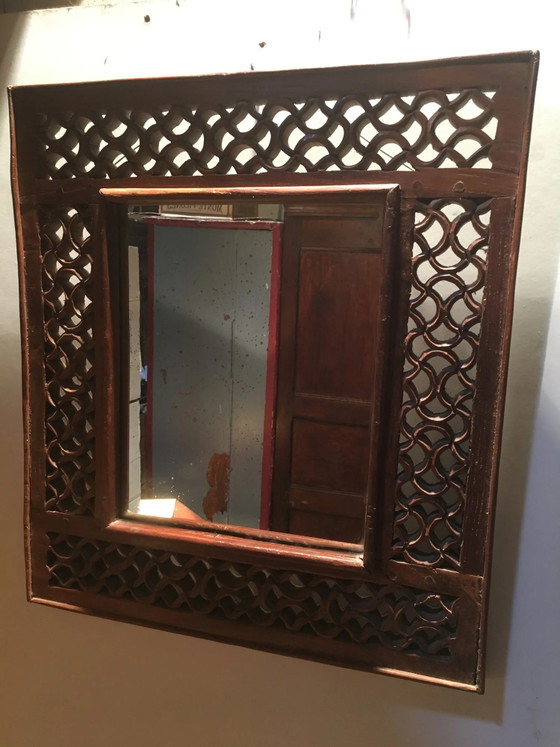 Miroir en teck sculpté 55X61cm – Bois (photo 7 of 9)