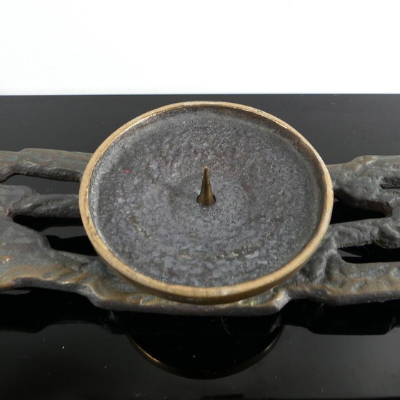 Image 1 of Brutalistische bronzen kandelaar, Horst Dahlbeck, jaren 1960