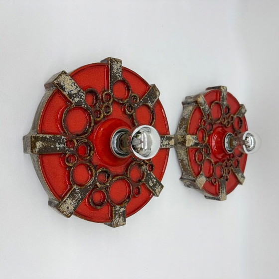 Image 1 of Pareja de apliques de cerámica Hustadt Leuchten , años 70