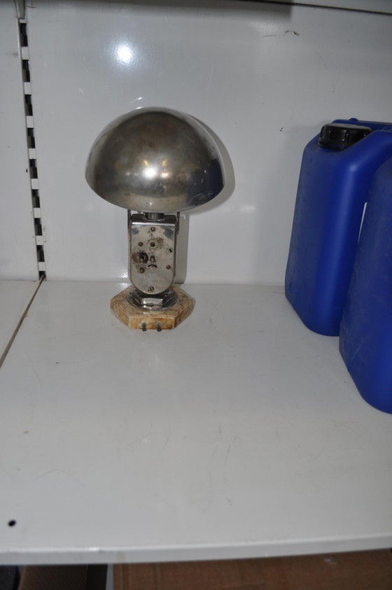 Hungarian Clock Table Lamp from Mofem, 1930s – Marble, Art Deco (photo 4 of 5)